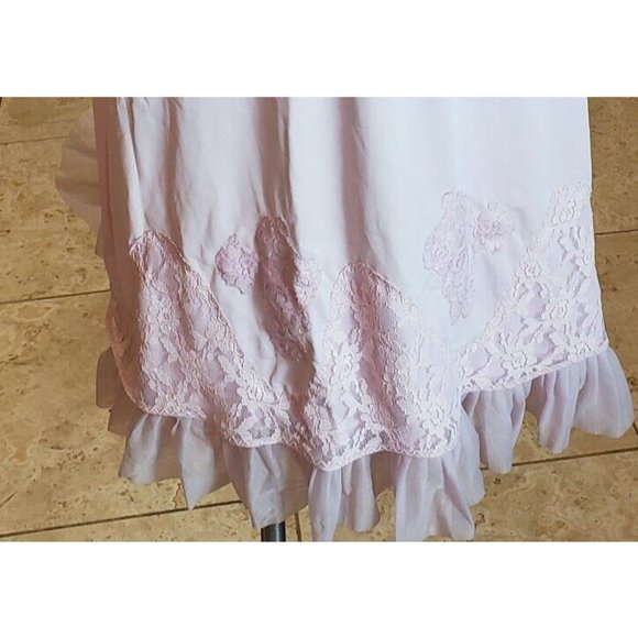 VTG Nani Flower Full Size Slip Dress 38 Light Pink, Lace and Ruffle - Picture 6 of 7